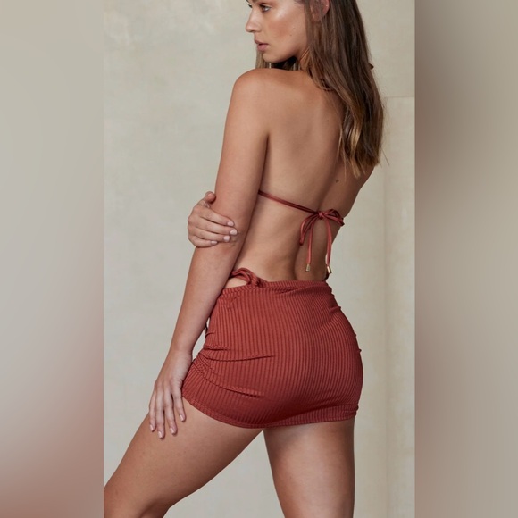 Monday Swimwear Cayman Skirt Copper Wide Rib | NWT Size S - Picture 4 of 11